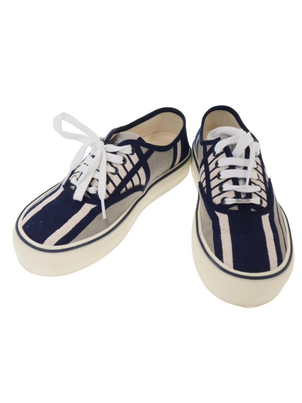 Dior Viera Saltwind Dioriviera Jacquard Knit Sneakers Navy Gray